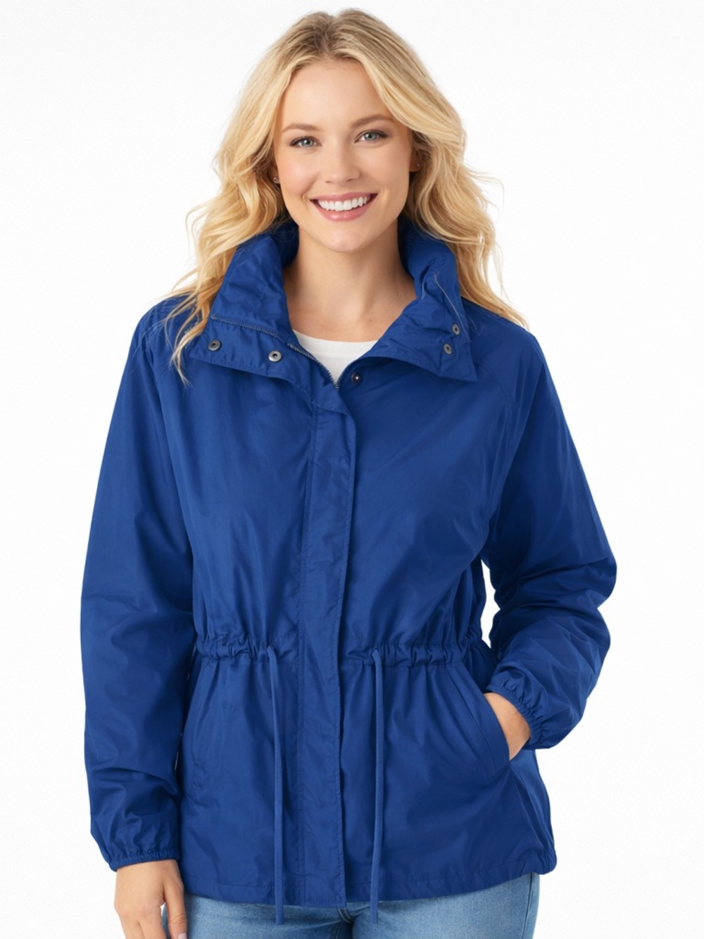 ELLEN TRACY | WOMEN’S WATERPROOF JACKET & COAT | POCKETS | BLUE | SIZE SMALL